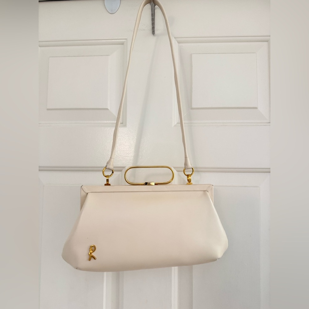 Roberta Di Camerino Cream Purse Shoulder Bag With Handle Vintage MCM Rare
